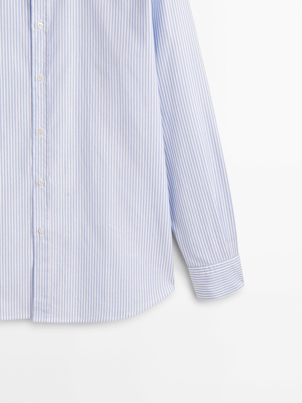 Camisa oxford rayas algodón slim fit - CELESTE