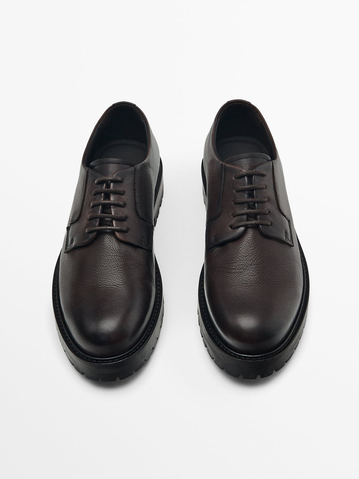 Zapato blucher piel marrón - MARRÓN