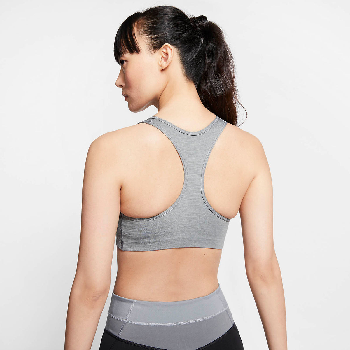 Nike Swoosh Reggiseno Sportivo Smoke Grey/Pure Black