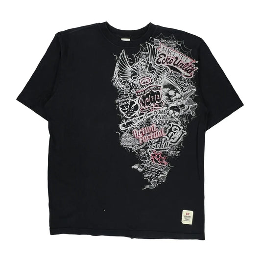 Ecko Unltd Graphic T-Shirt - XL Black Cotton