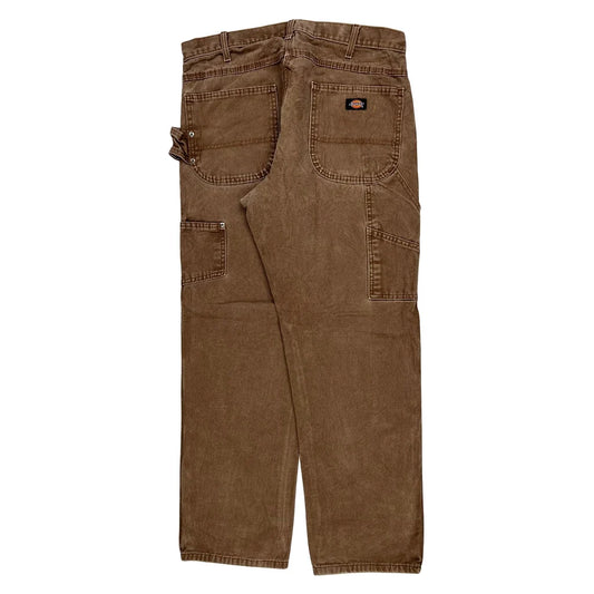 Dickies Carpenter Pants - 34W 32L Brown Cotton