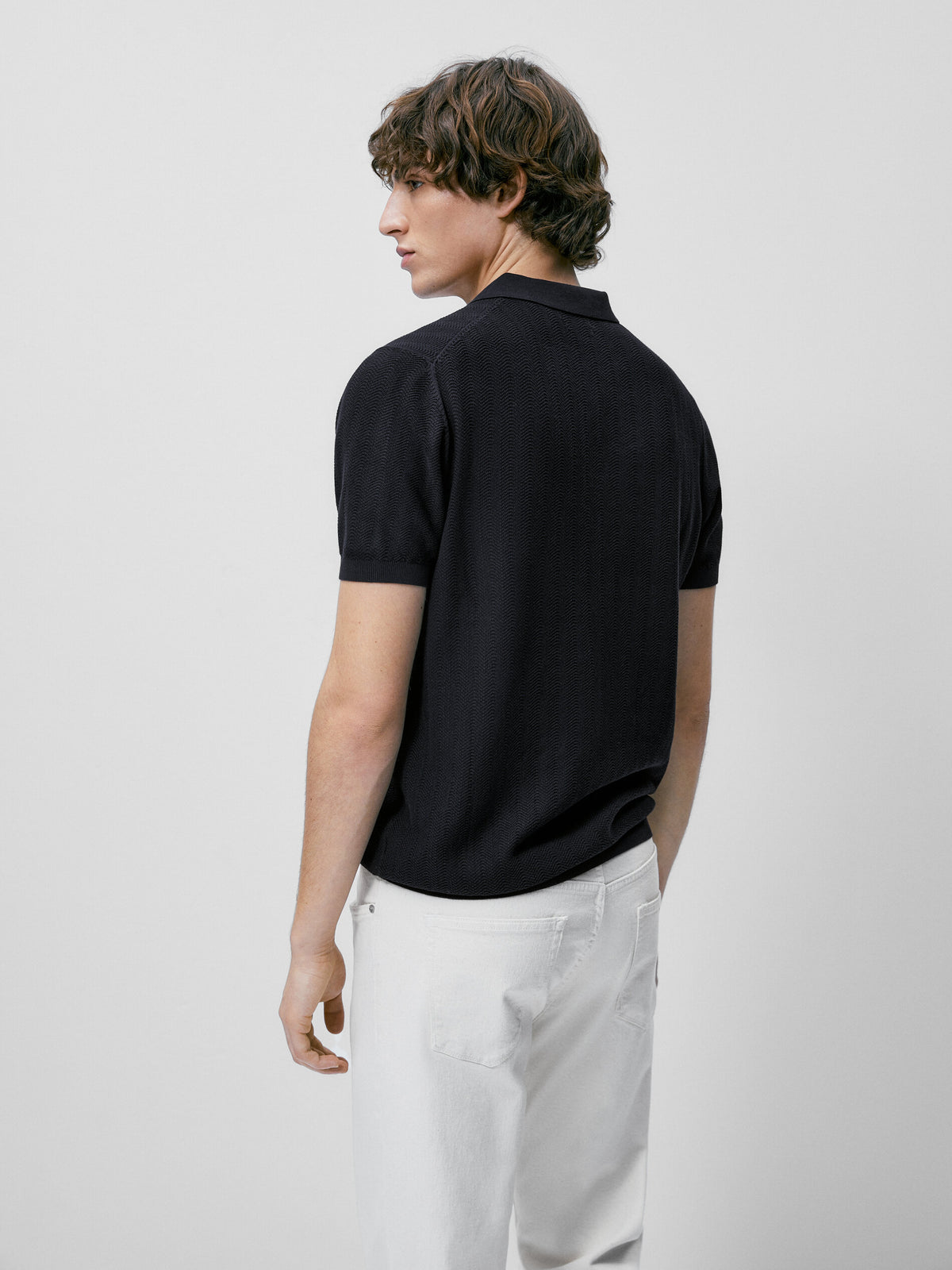 Jersey polo punto espiga algodón - AZUL MARINO