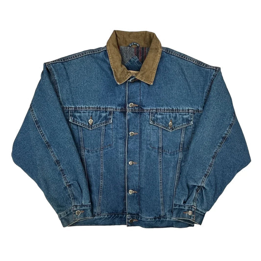 Wrangler Denim Jacket - Large Blue Cotton