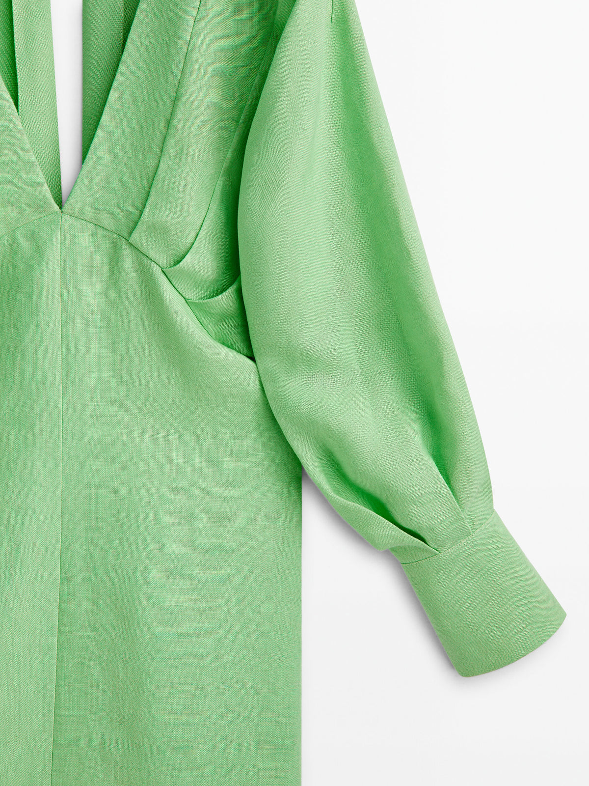 Vestido detalle pliegues abertura -Studio - VERD.MANZ