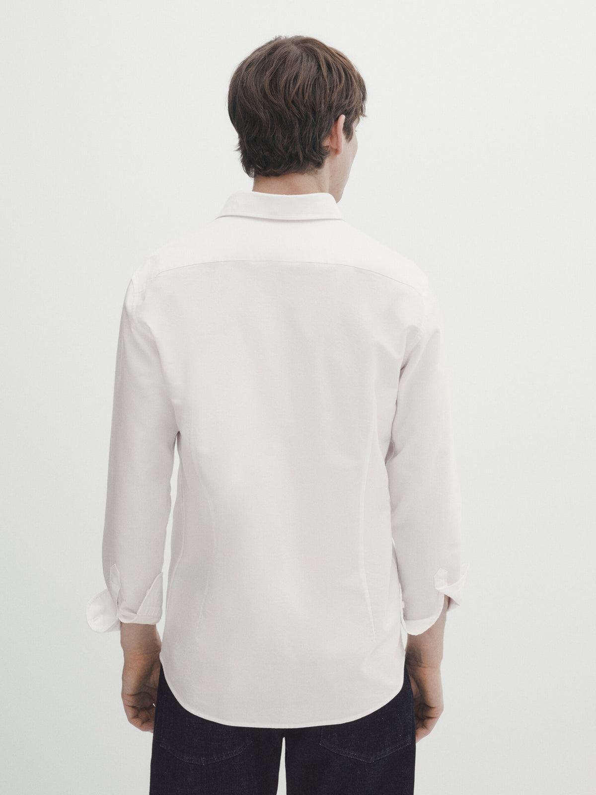 Camisa oxford algodón slim fit - BLANCO