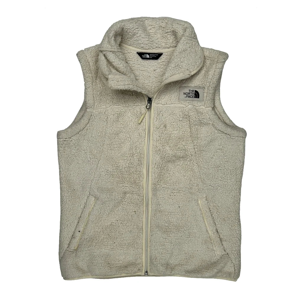 The North Face Fleece Vest - Medium Cream Polyester