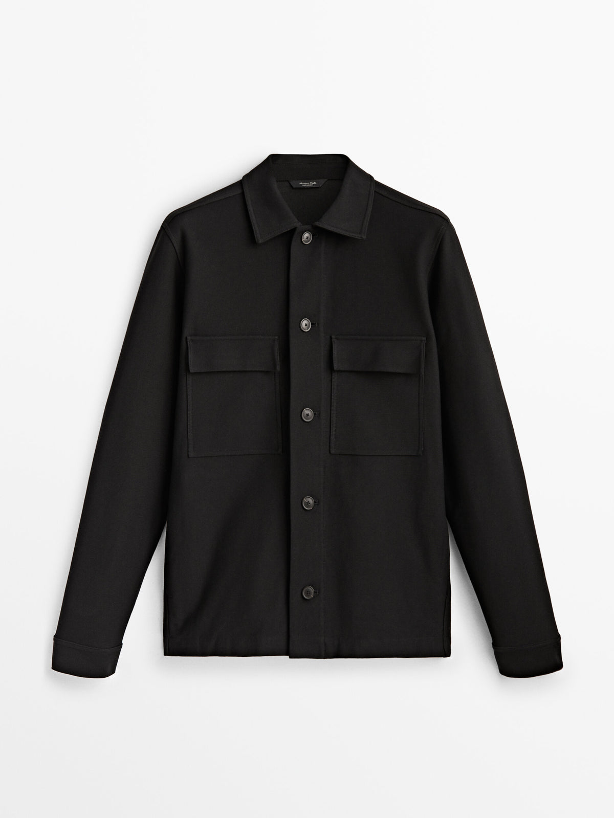 Sobrecamisa sarga algodón bolsillos - NEGRO