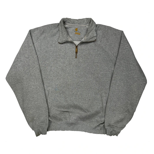 Carhartt 1/4 Zip - Large Gray Cotton