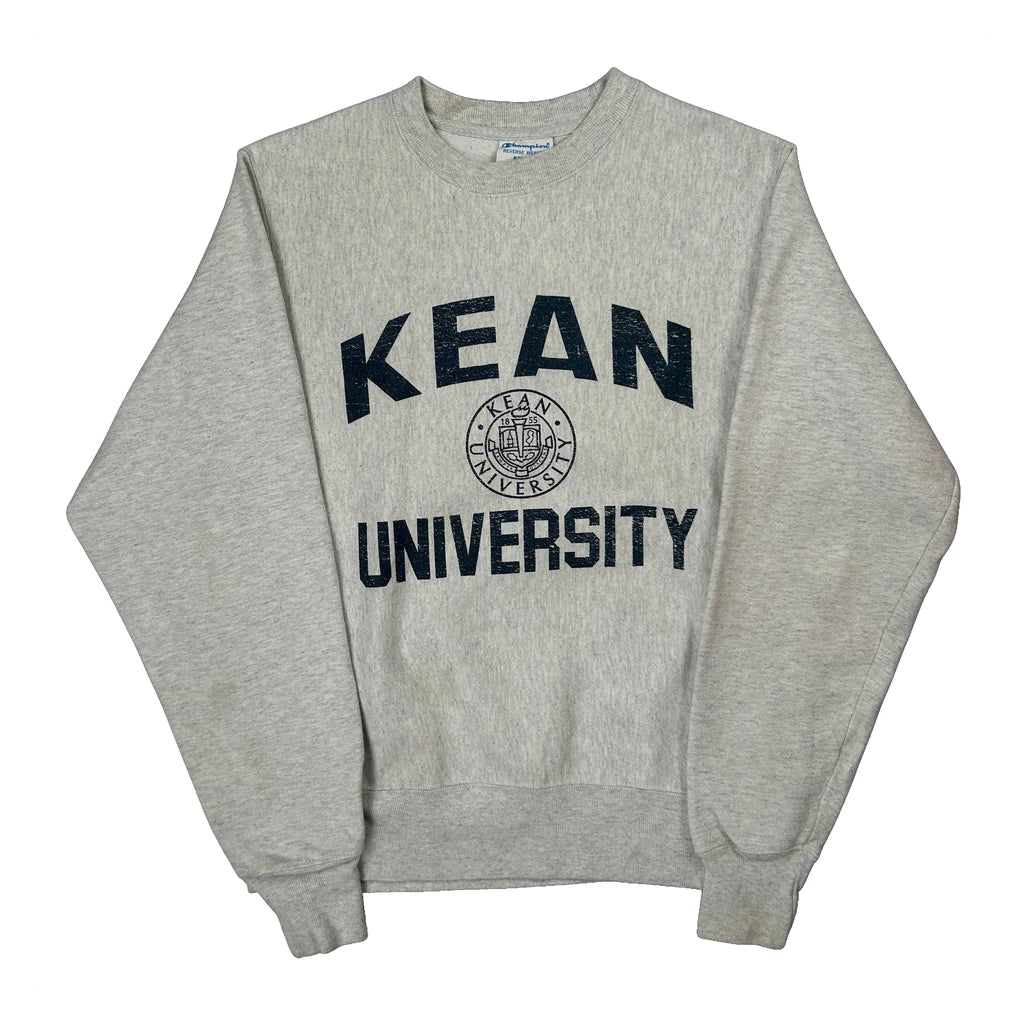 Reverse Weave Champion Kean University Sweatshirt - Small Gray Cotton