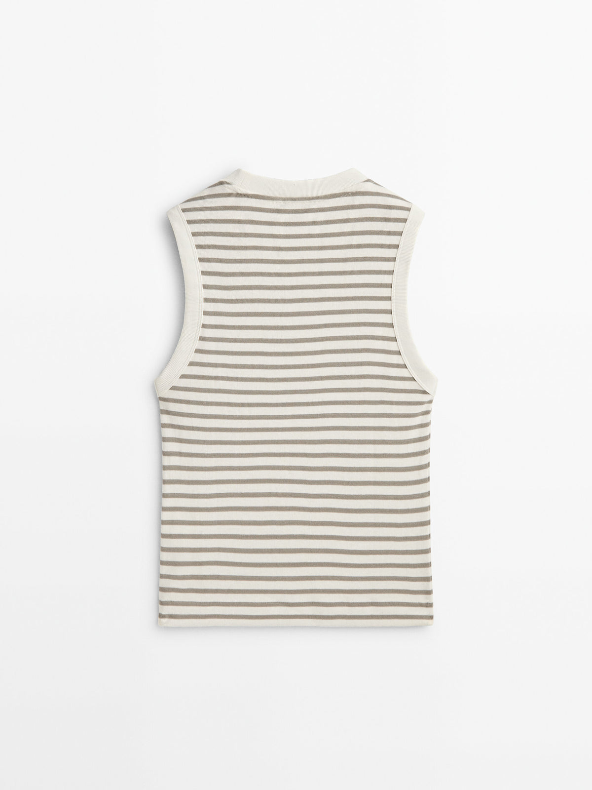 Camiseta rayas contraste sin mangas - GRIS