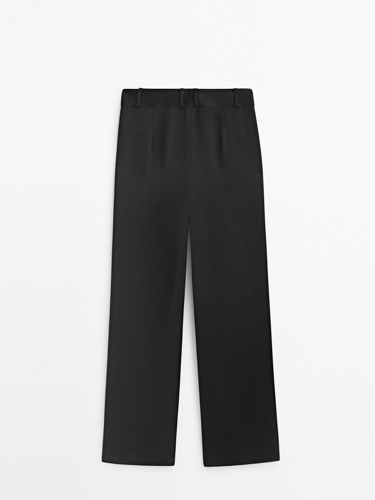 Pantalón negro satinado pinzas -Studio - NEGRO
