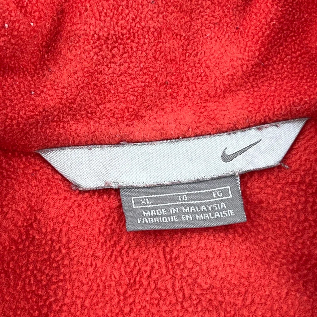 Nike Fleece Jacket - XL Red Polyester