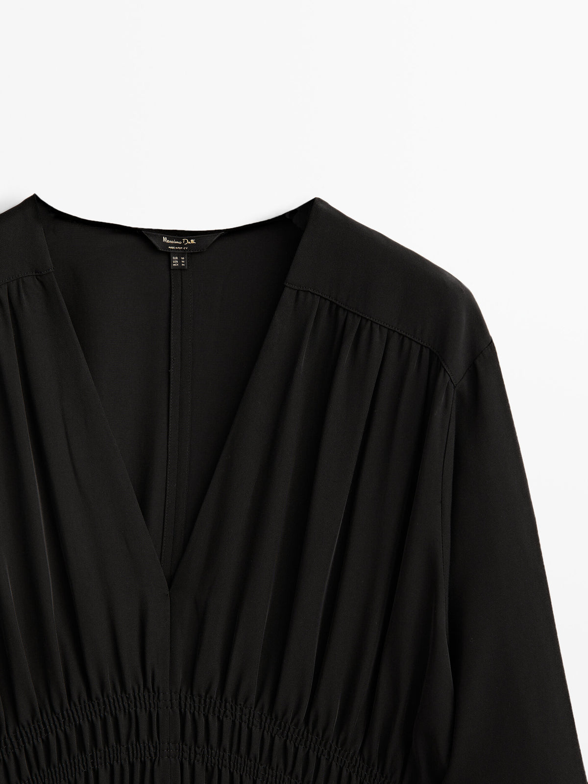 Vestido fluido detalle frunce - PETROLEO