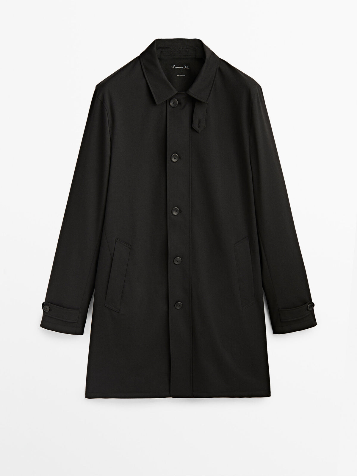 Chaqueta trench con lana - NEGRO