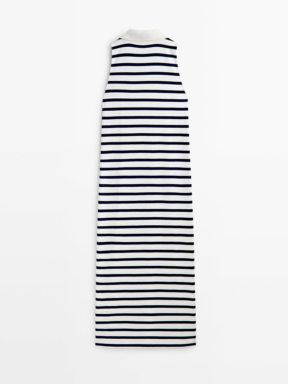Vestido polo rayas sin mangas - CRUDO