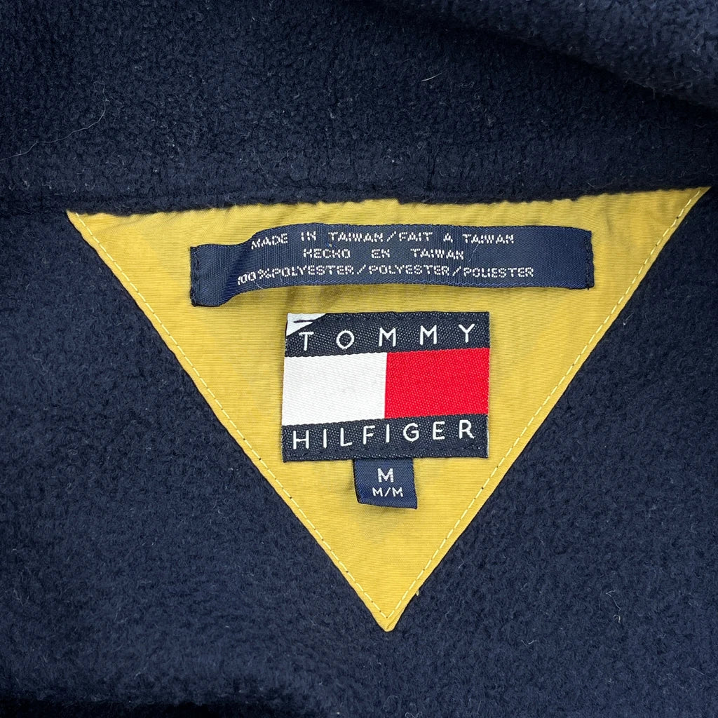Hilfiger Spellout On Back Tommy Hilfiger Spellout 1/4 Zip - Medium Navy Polyester