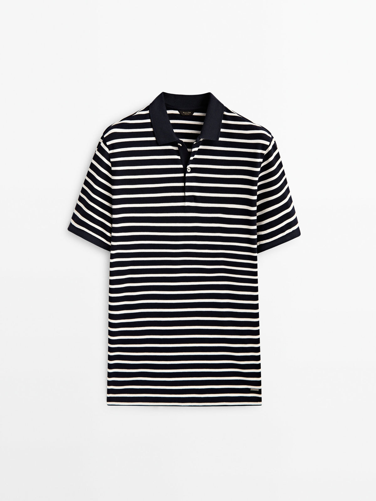 Polo rayas manga corta algodón - AZUL MARINO