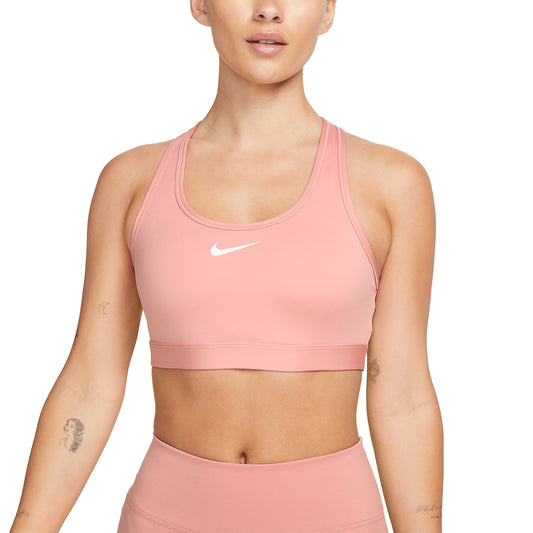 Nike Swoosh Dri-FIT Reggiseno Sportivo Red Stardust/White