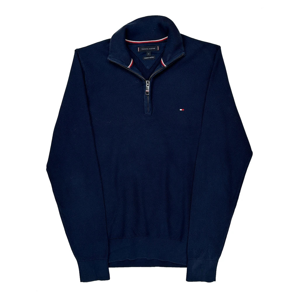 Tommy Hilfiger 1/4 Zip - Medium Navy Cotton