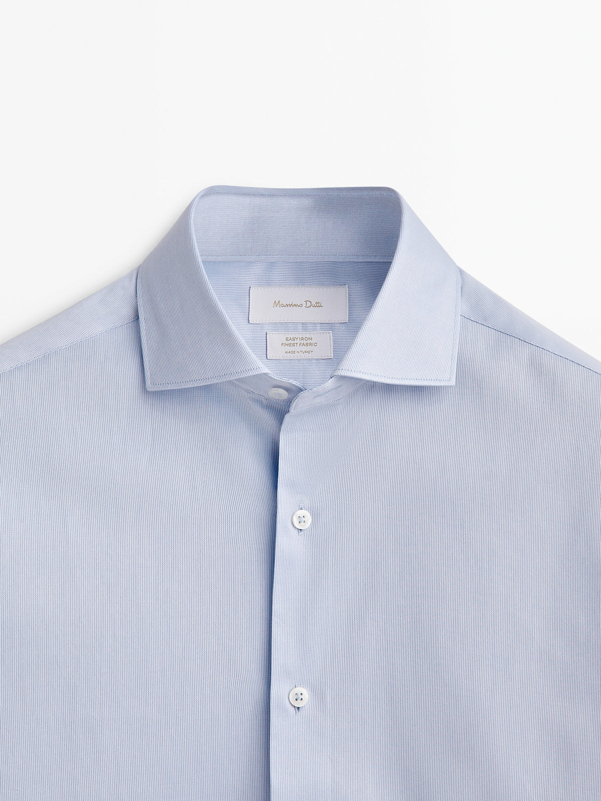 Camisa estructura regular fit doble puño - CELESTE