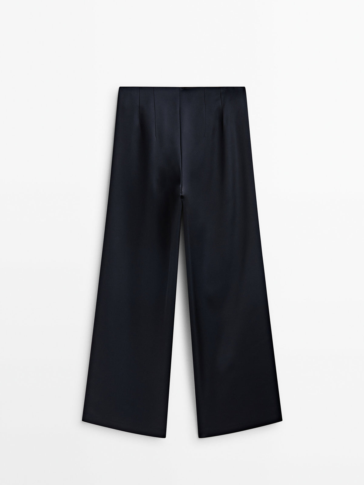 Pantalón satinado recto azul marino - AZUL MARINO