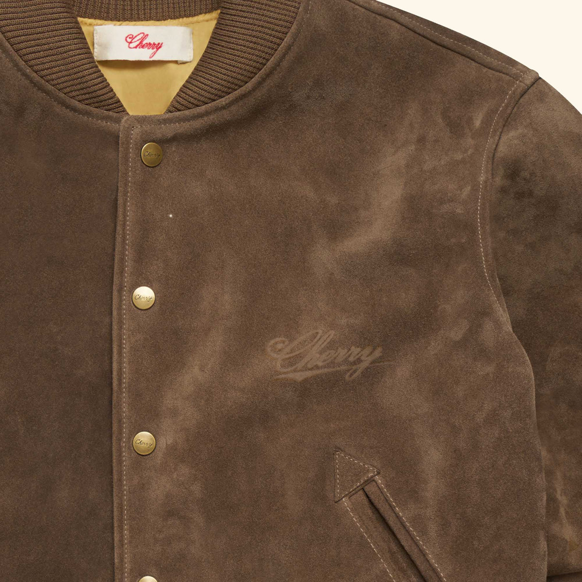 Suede Bomber Jacket (Mushroom)