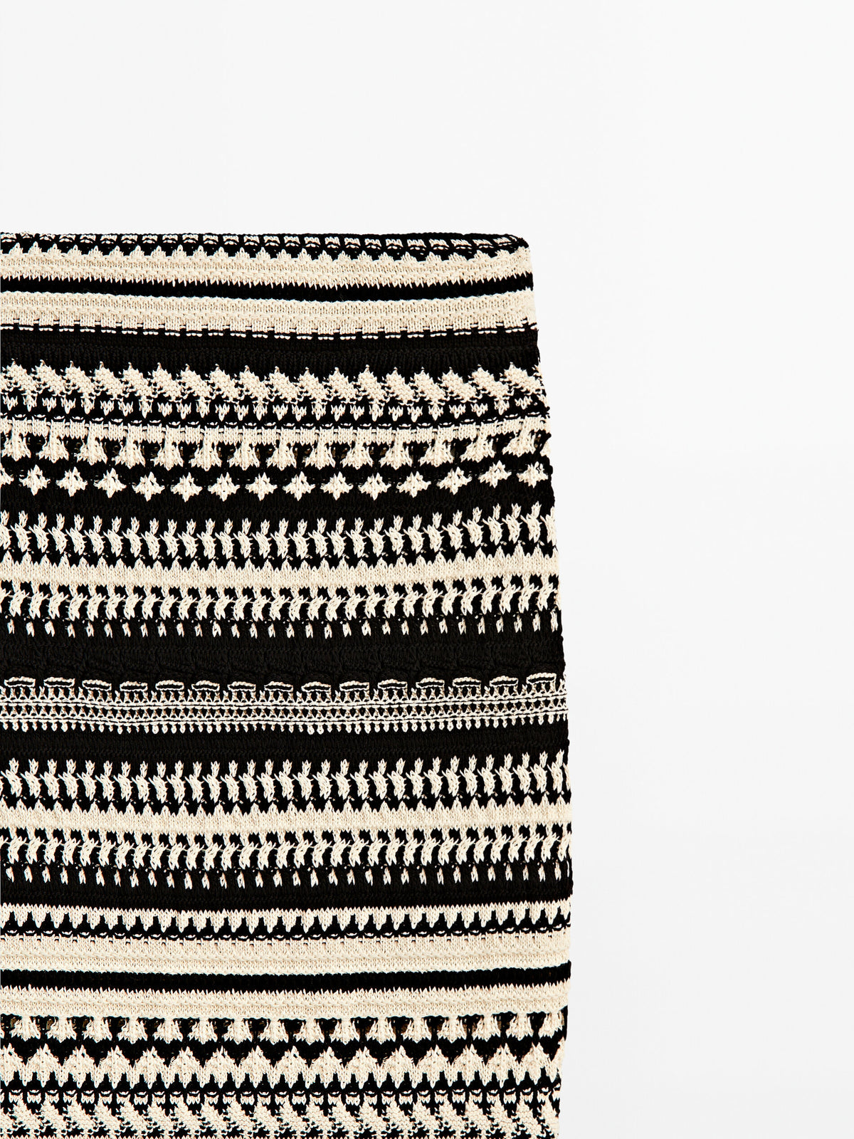 Falda midi punto jacquard - CRUDO