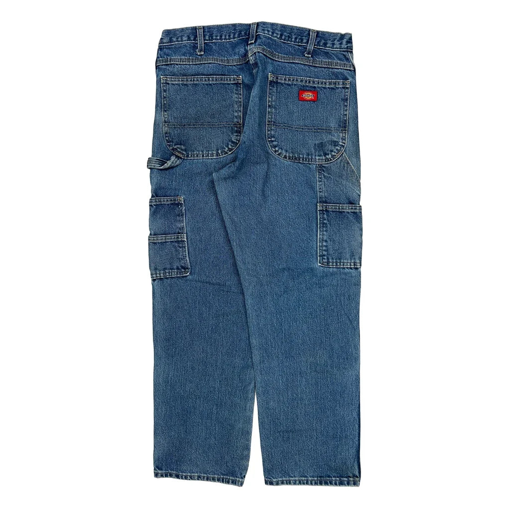 Dickies Double Knee Carpenter Pants - 34W 30L Blue Cotton
