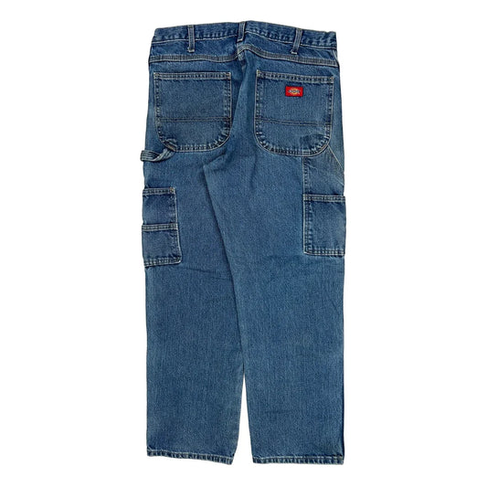 Dickies Double Knee Carpenter Pants - 34W 30L Blue Cotton