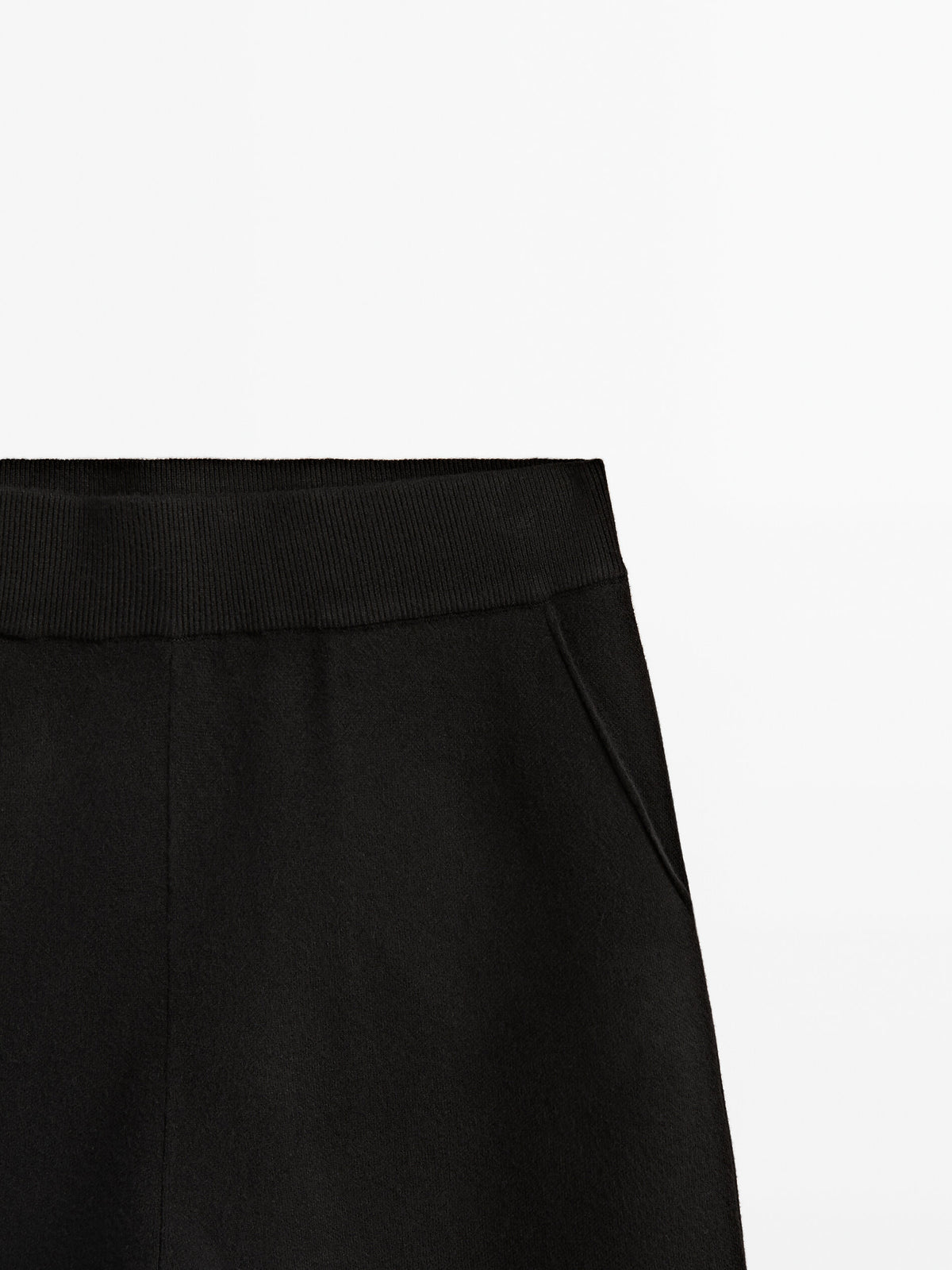 Pantalón de punto recto - NEGRO