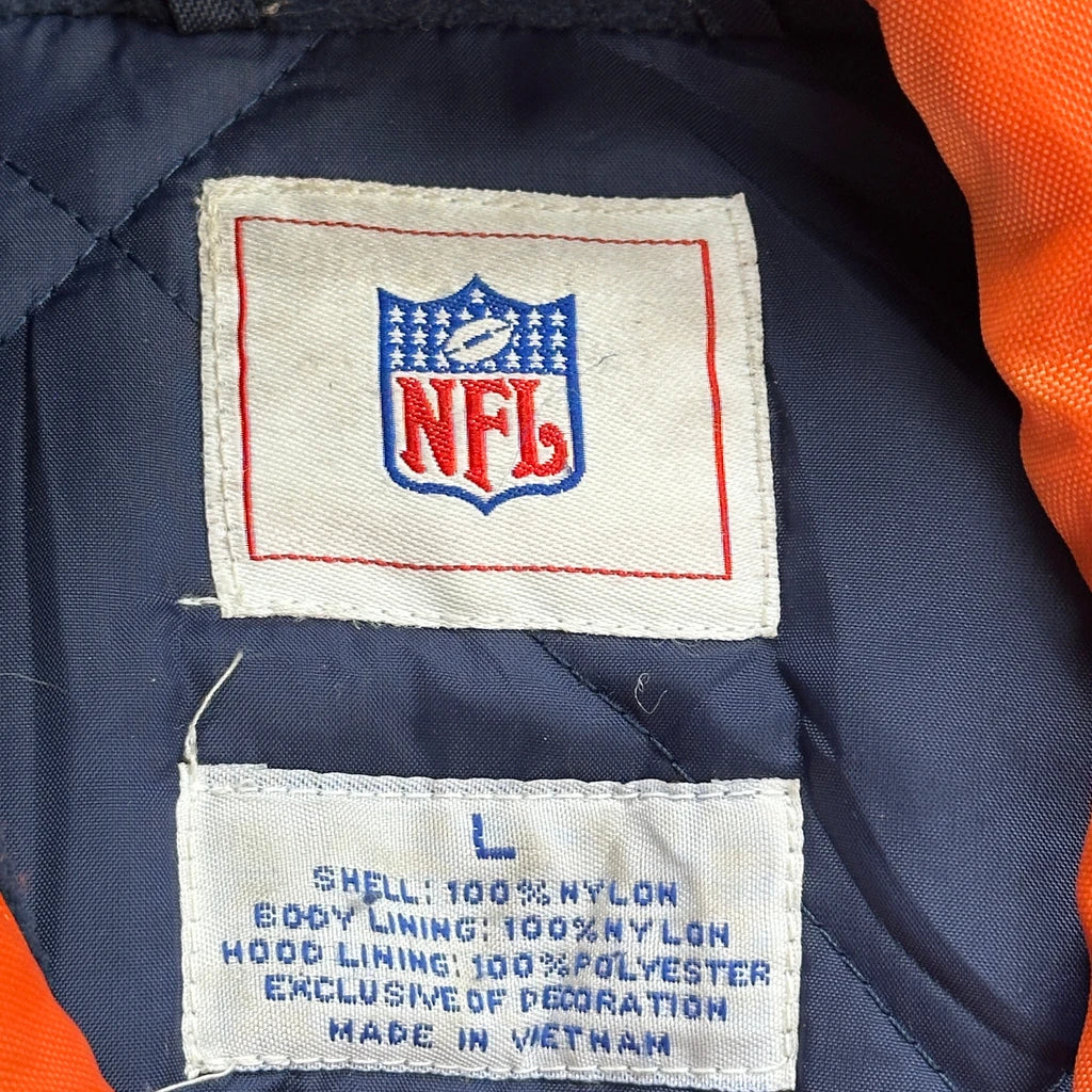 Bears Nfl Football Jacket - Large Orange Nylon