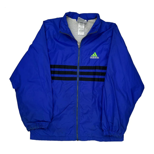 Adidas Windbreaker - Large Blue Nylon