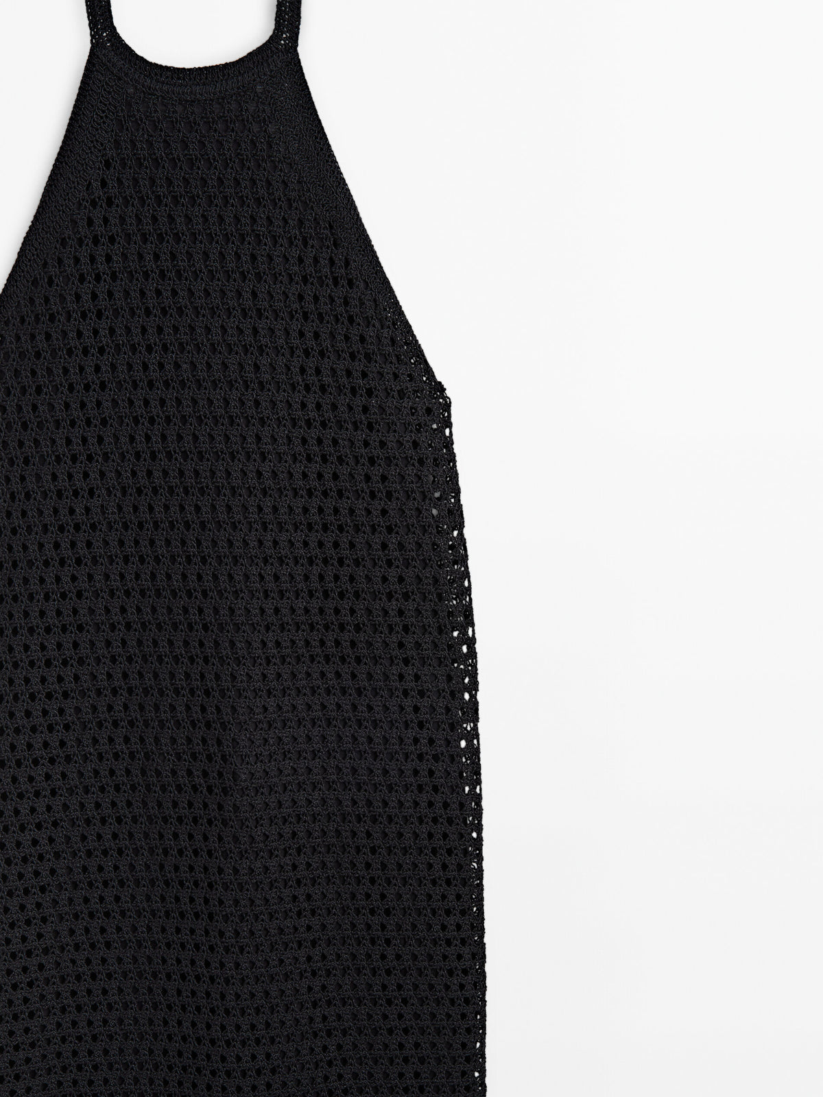 Vestido halter crochet - NEGRO