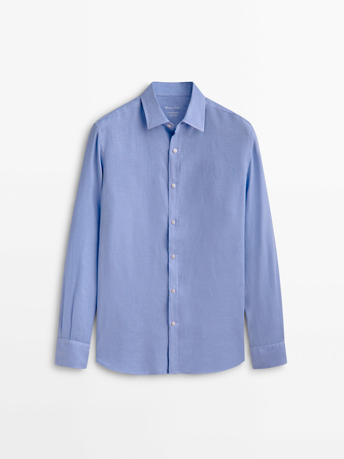 Camisa 100% lino slim fit - AZUL MEDIO