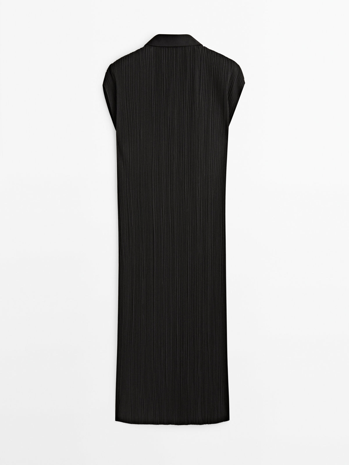 Vestido polo plisado - NEGRO