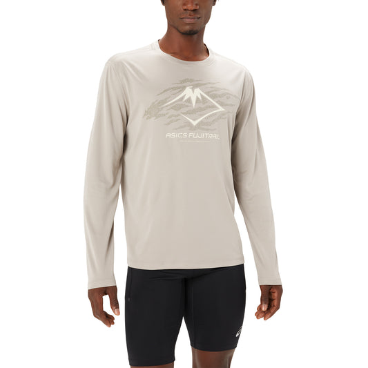 Asics Fujitrail Logo Maglia Moonrock/Mantle Green/Oatmeal