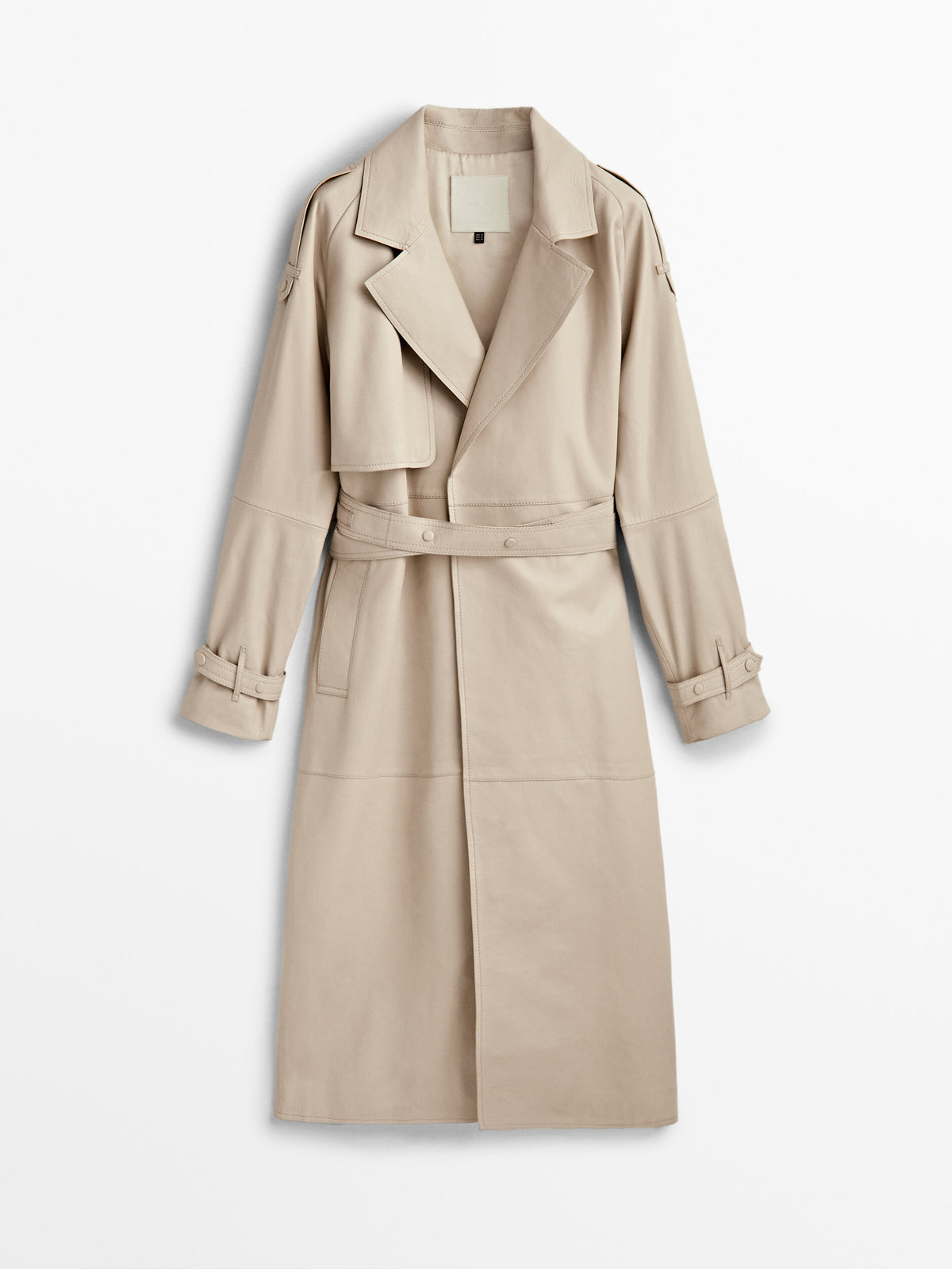 Chaqueta trench napa cinturón - ARENA