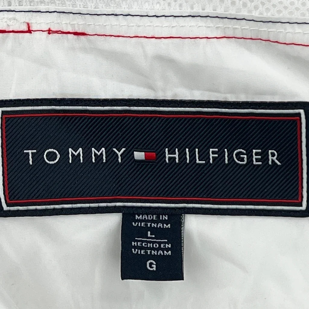 None Tommy Hilfiger Spellout Windbreaker - Large White Polyester