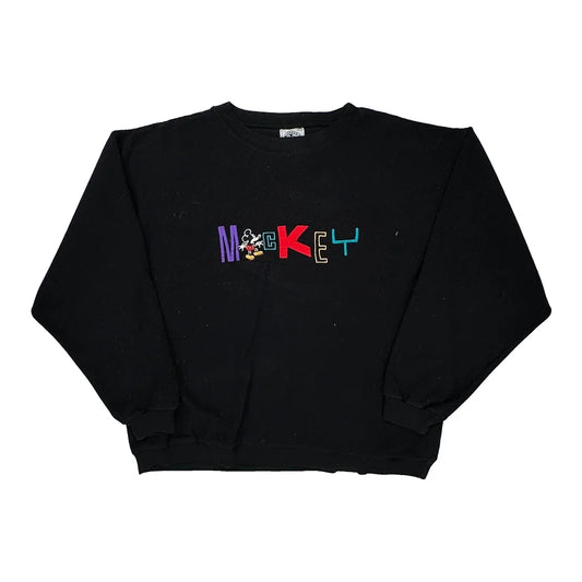Mickey & Co. Cartoon Sweatshirt - Large Black Cotton