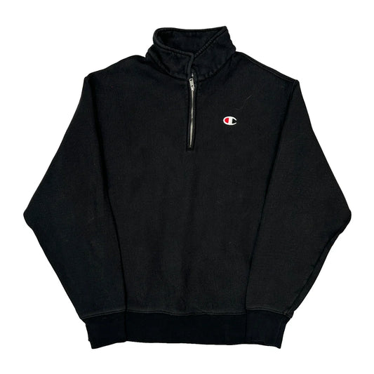 Reverse Weave Champion 1/4 Zip - Large Black Cotton Blend