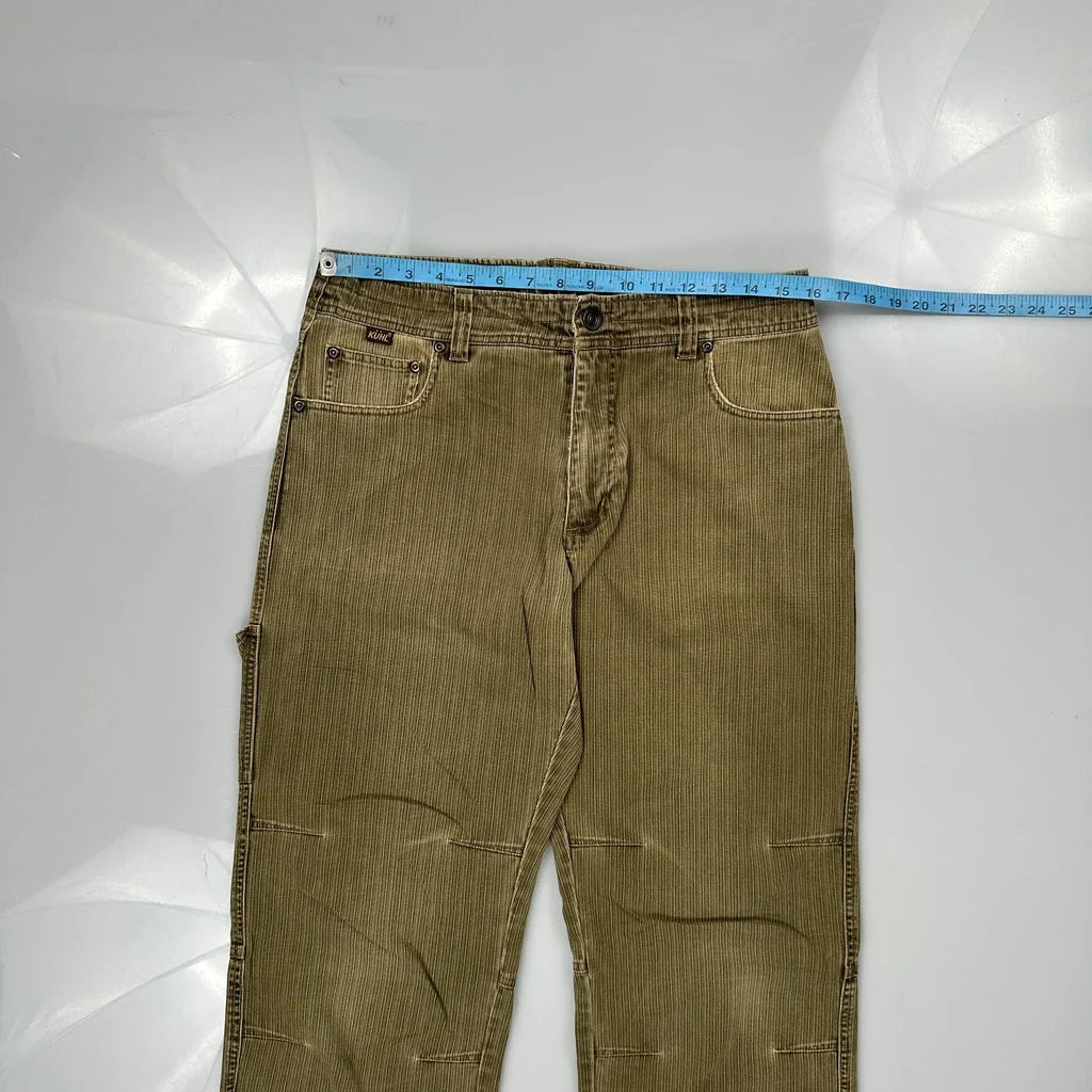 Kuhl Knee Dart Corduroy Carpenter Pants - 32W 33L Brown Cotton