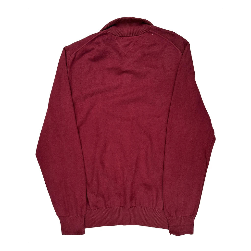 Tommy Hilfiger 1/4 Zip - XL Burgundy Cotton