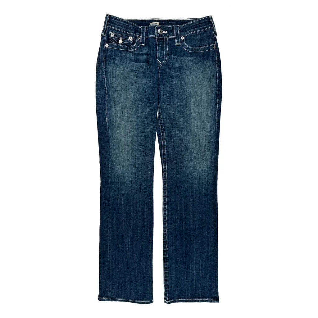True Religion Contrast Stitch Jeans - 32W US 6 Dark Wash Denim