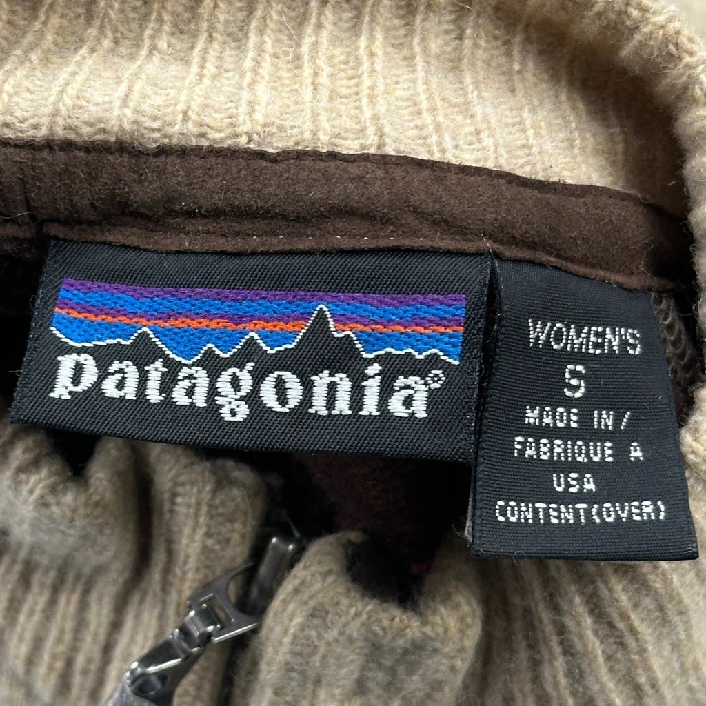 Made In USA Patagonia Zip Up - Small Beige Wool Blend