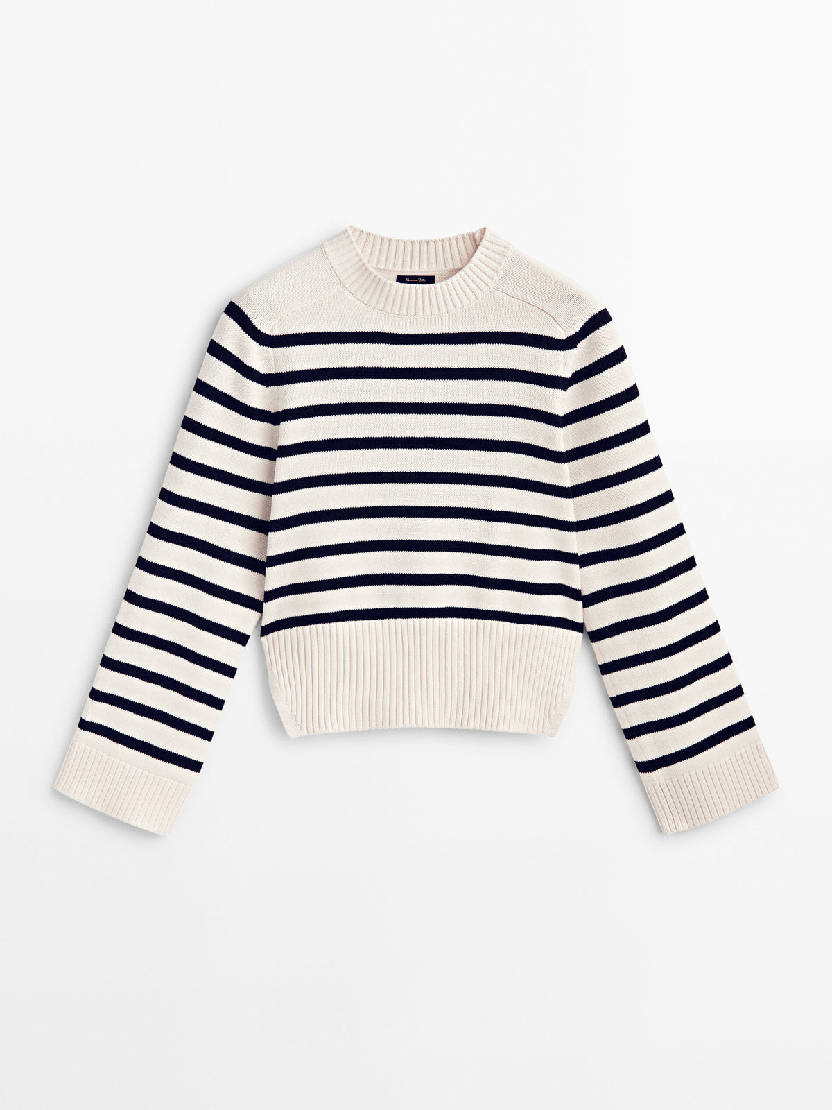 Jersey de punto rayas cuello redondo - CRUDO