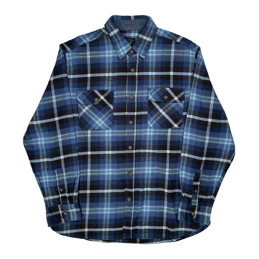 Jachs Checked Flannel Shirt - XL Blue Cotton