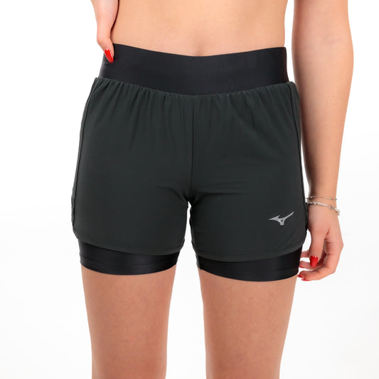 Mizuno Drylite 2 in 1 4.5in Pantaloncini Black