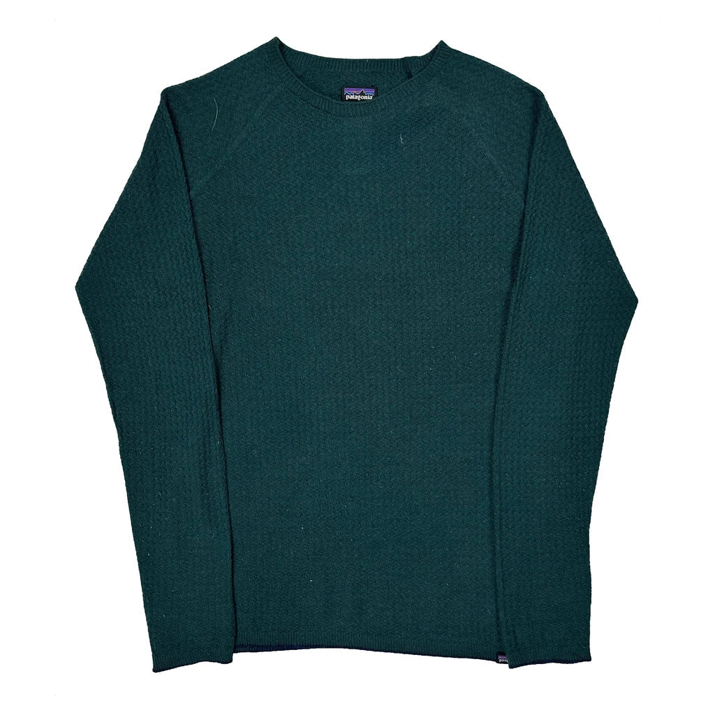 Patagonia Sweatshirt Fleece - Large Green Merino Wool Blend