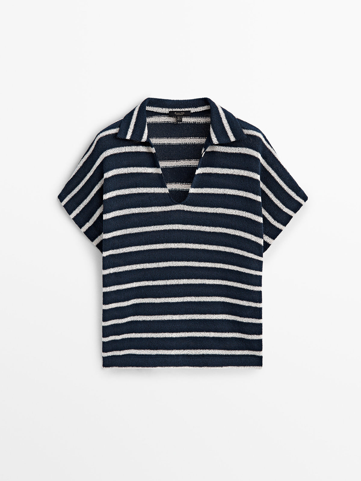 Polo rayas mezcla algodón estructura - AZUL MARINO
