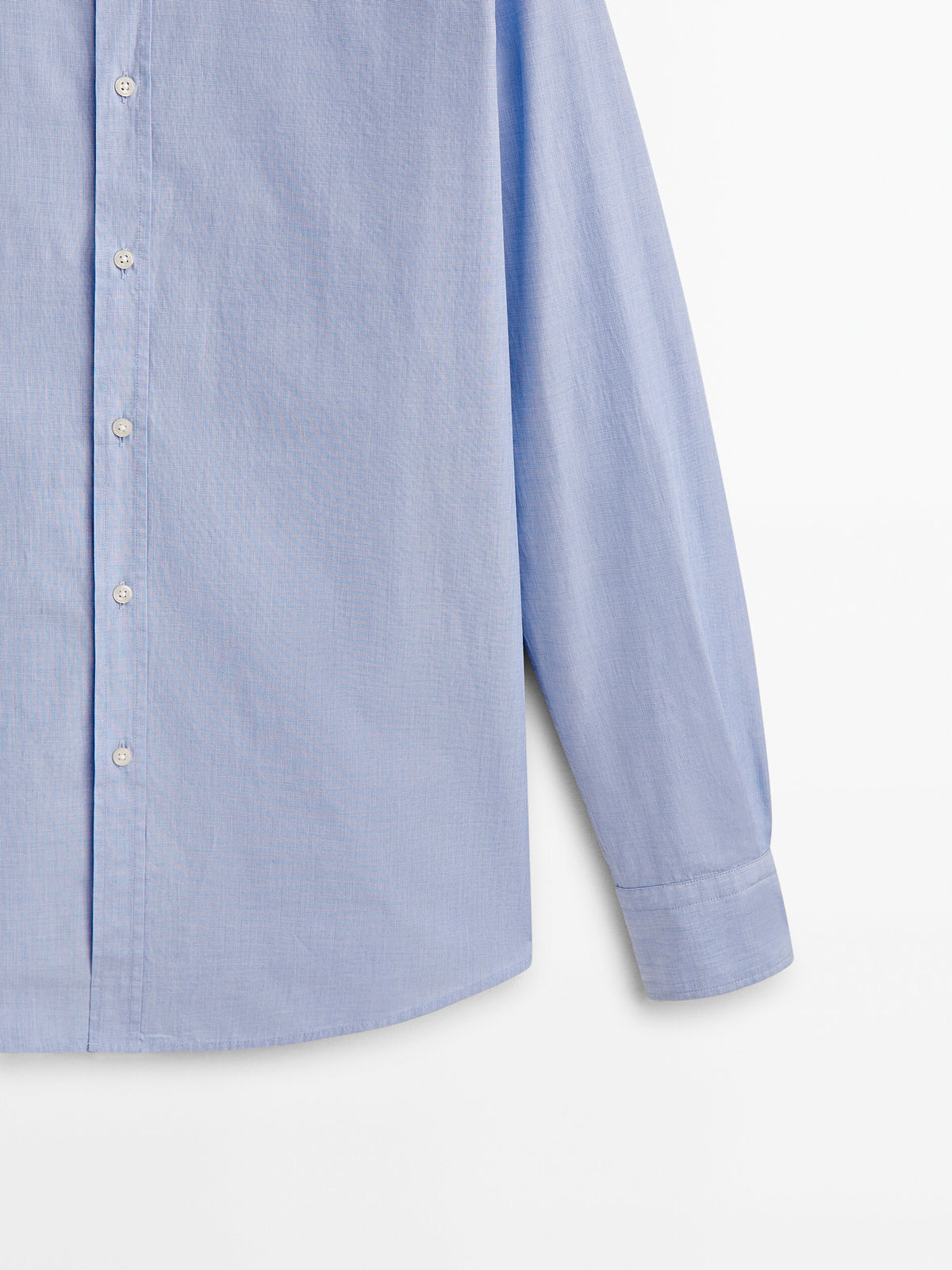 Camisa algodón fil a fil slim fit - CELESTE